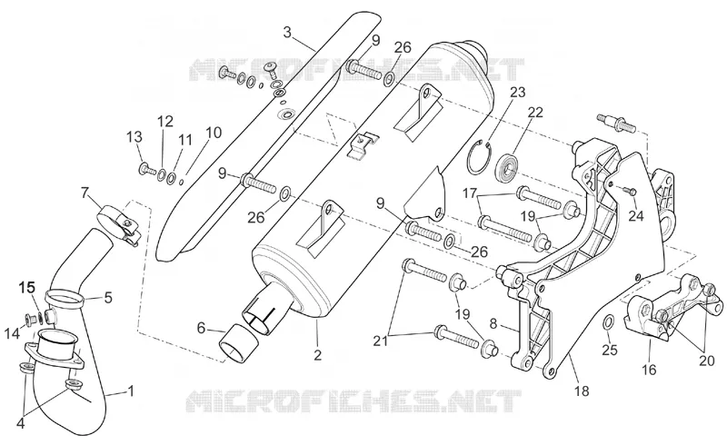 Exhaust unit Aprilia APRILIA-SCOOTER 125 SPORT-CITY 2004  Sport City E2