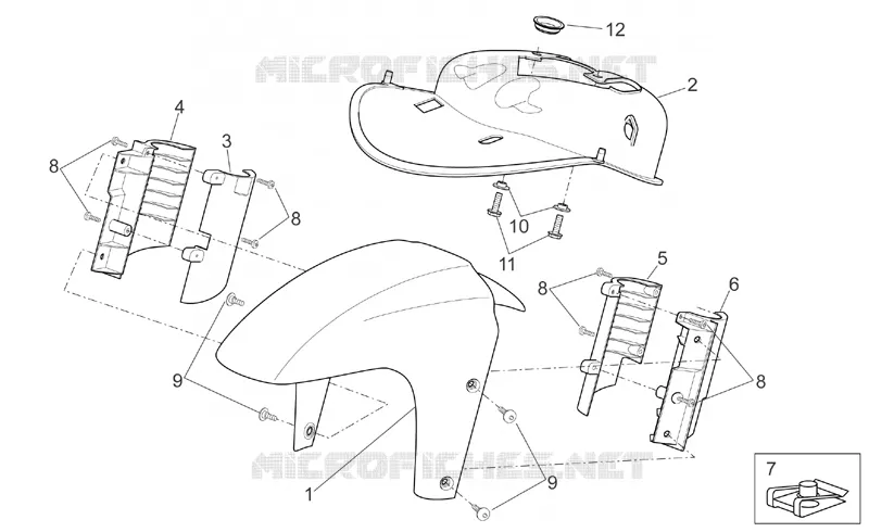 Front body - Front mudguard Aprilia APRILIA-SCOOTER 125 SPORT-CITY 2005  Sport City E2