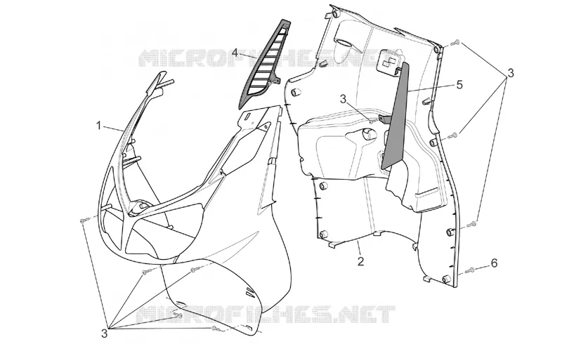 Front body - Internal shield Aprilia APRILIA-SCOOTER 125 SPORT-CITY 2005  Sport City E2