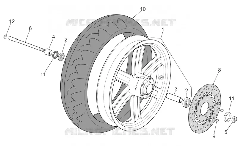 Front wheel Aprilia APRILIA-SCOOTER 125 SPORT-CITY 2005  Sport City E2