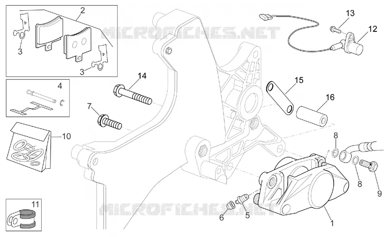 Rear caliper Aprilia APRILIA-SCOOTER 125 SPORT-CITY 2006  Sport City E2