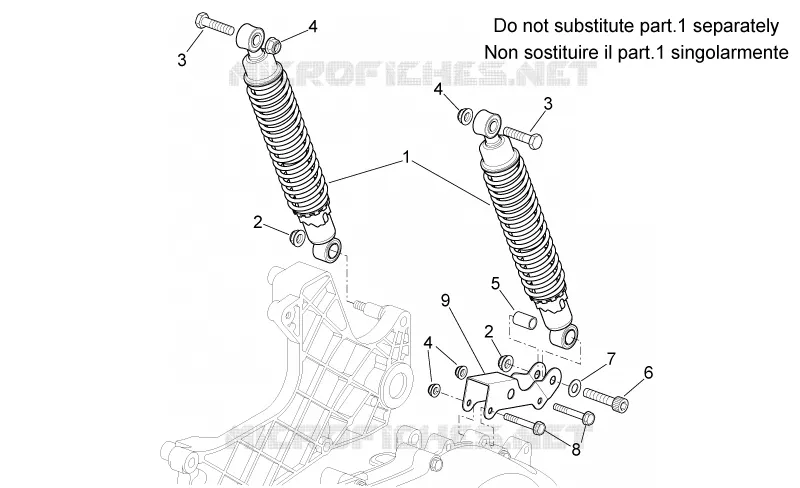 Rear shock absorber Aprilia APRILIA-SCOOTER 200 SPORT-CITY 2004  Sport City E2