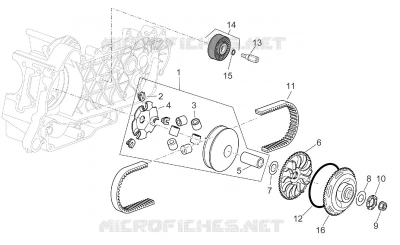 Variator assembly Aprilia APRILIA-SCOOTER 125 SPORT-CITY 2006  Sport City E2