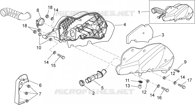 Air box Aprilia APRILIA-SCOOTER 200 SPORT-CITY 2009  Sport City Cube carb E3