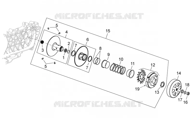 Clutch Aprilia APRILIA-SCOOTER 125 SPORT-CITY 2009  Sport City Cube carb E3
