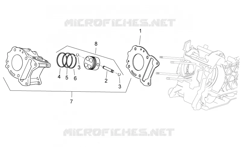 Cylinder Aprilia APRILIA-SCOOTER 200 SPORT-CITY 2008  Sport City Cube carb E3