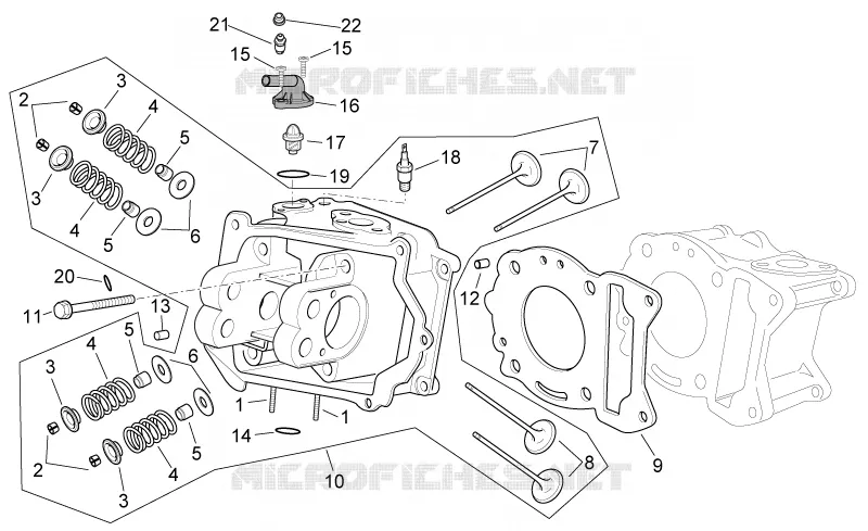 Cylinder head Aprilia APRILIA-SCOOTER 200 SPORT-CITY 2008  Sport City Cube carb E3