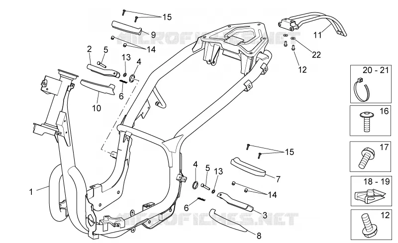 Frame Aprilia APRILIA-SCOOTER 200 SPORT-CITY 2008  Sport City Cube carb E3