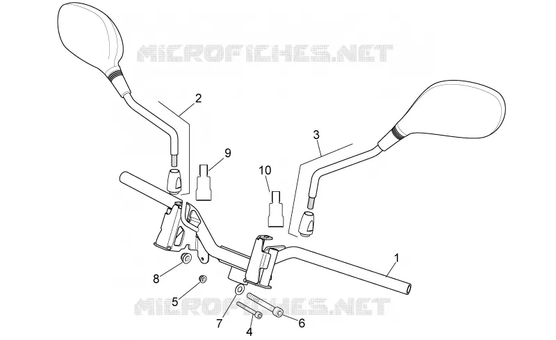 Handlebar Aprilia APRILIA-SCOOTER 200 SPORT-CITY 2008  Sport City Cube carb E3