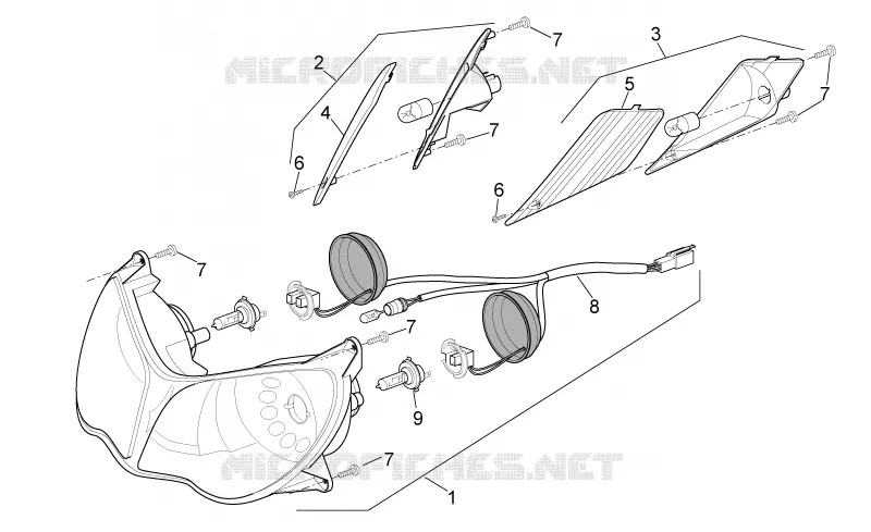 Headlight Aprilia APRILIA-SCOOTER 200 SPORT-CITY 2009  Sport City Cube carb E3