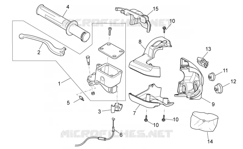 RH controls Aprilia APRILIA-SCOOTER 125 SPORT-CITY 2010  Sport City Cube carb E3