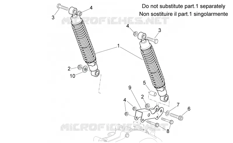 Rear shock absorber Aprilia APRILIA-SCOOTER 200 SPORT-CITY 2010  Sport City Cube carb E3