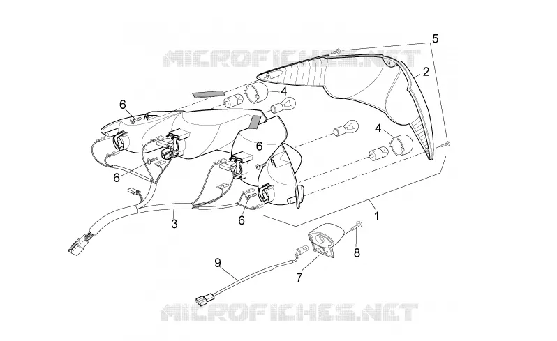 Taillight Aprilia APRILIA-SCOOTER 200 SPORT-CITY 2010  Sport City Cube carb E3