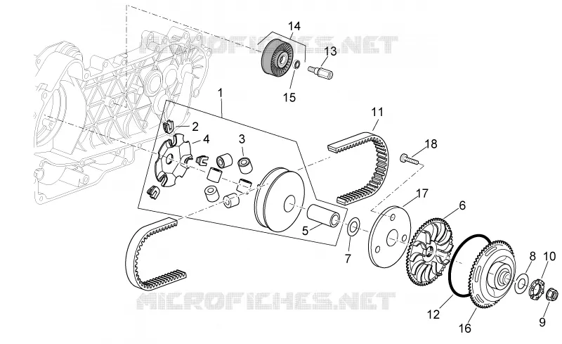 Variator assembly Aprilia APRILIA-SCOOTER 125 SPORT-CITY 2009  Sport City Cube carb E3