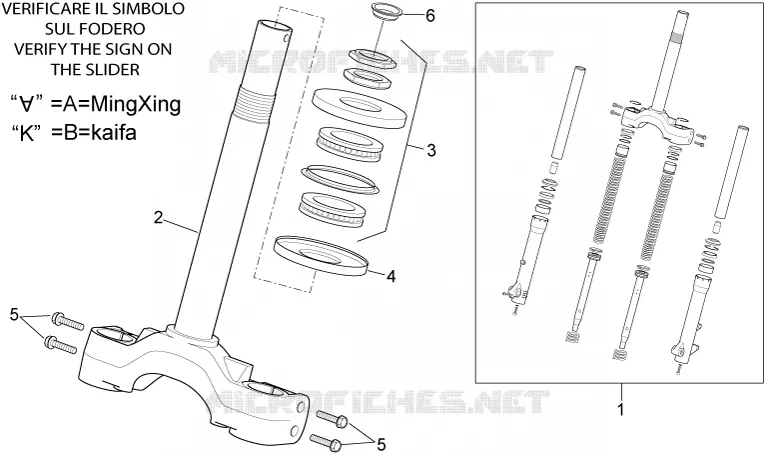 Front fork - Stem base Aprilia APRILIA-SCOOTER 300 SPORT-CITY 2008  Sport City Cube IE E3