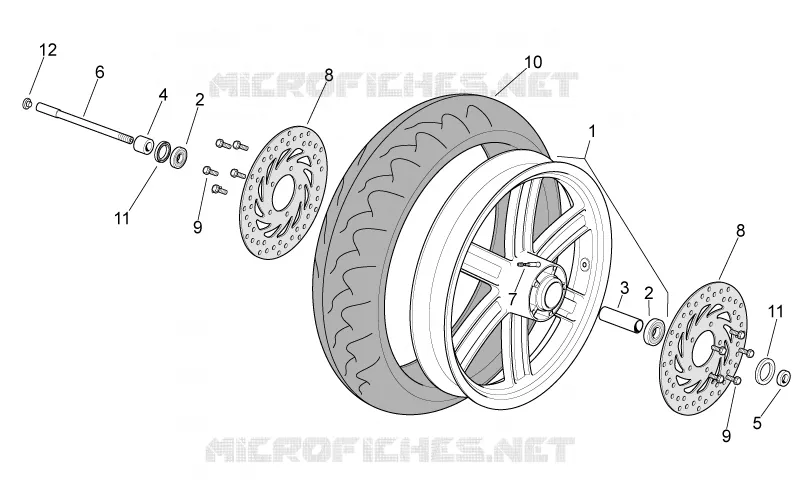 Front wheel Aprilia APRILIA-SCOOTER 300 SPORT-CITY 2010  Sport City Cube IE E3