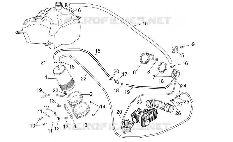 Fuel vapour recover system Aprilia APRILIA-SCOOTER 250 SPORT-CITY 2009  Sport City Cube IE E3
