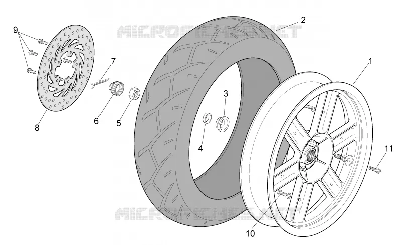 Rear wheel Aprilia APRILIA-SCOOTER 300 SPORT-CITY 2012  Sport City Cube IE E3
