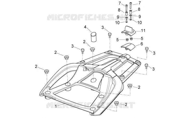 Top box support Aprilia APRILIA-SCOOTER 250 SPORT-CITY 2011  Sport City Cube IE E3
