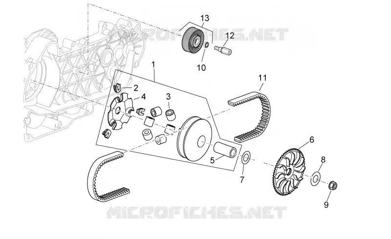 Variator assembly Aprilia APRILIA-SCOOTER 250 SPORT-CITY 2009  Sport City Cube IE E3