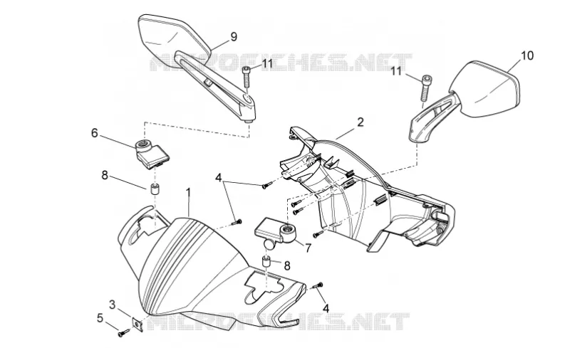 Front body II Aprilia APRILIA-SCOOTER 125 SPORT-CITY 2010  Sport City ONE 4T E3