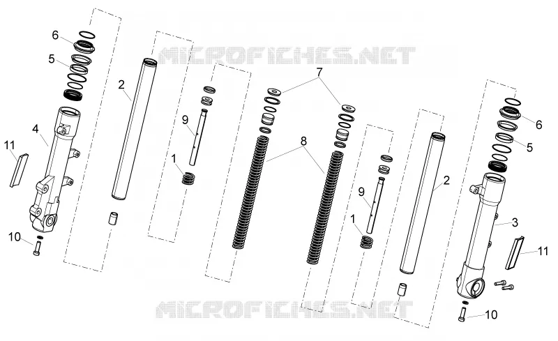 Front fork Aprilia APRILIA-SCOOTER 125 SPORT-CITY 2009  Sport City ONE 4T E3