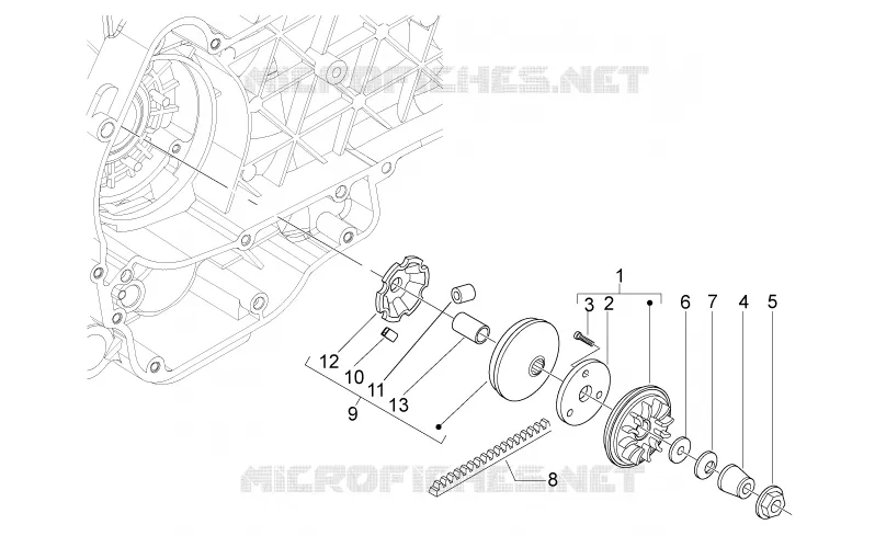 Variator Aprilia APRILIA-SCOOTER 125 SPORT-CITY 2010  Sport City ONE 4T E3