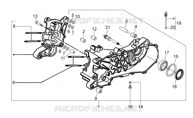 Crankcase Aprilia APRILIA-SCOOTER 50 SPORT-CITY 2011  Sport City ONE 2T 2V E3