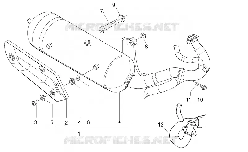 Exhaust unit Aprilia APRILIA-SCOOTER 50 SPORT-CITY 2011  Sport City ONE 2T 2V E3