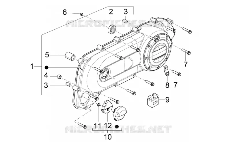Variator cover Aprilia APRILIA-SCOOTER 50 SPORT-CITY 2010  Sport City ONE 2T 2V E3