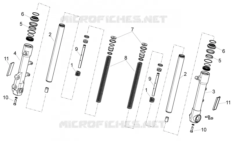 Front fork Aprilia APRILIA-SCOOTER 50 SPORT-CITY 2009  Sport City ONE 4T 2V E2