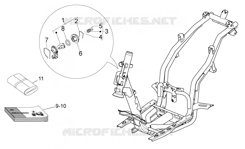 Lock hardware kit Aprilia APRILIA-SCOOTER 50 SPORT-CITY 2009  Sport City ONE 4T 2V E2