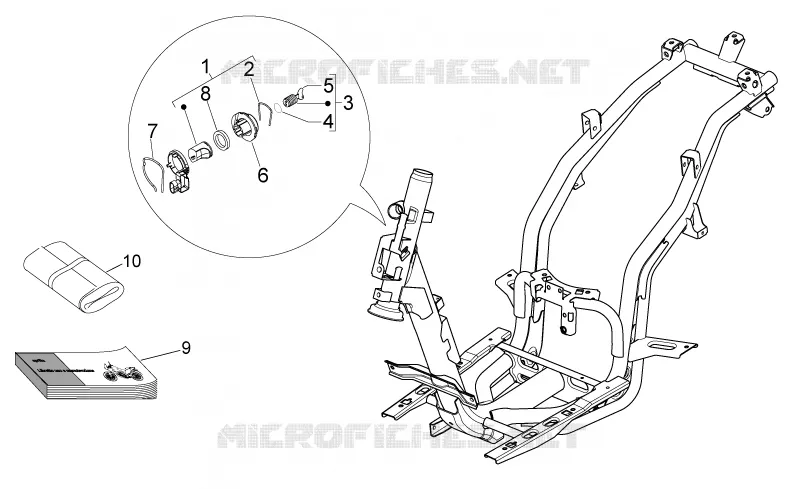 Lock hardware kit Aprilia APRILIA-SCOOTER 50 SPORT-CITY 2011  Sport City ONE 4T 4V