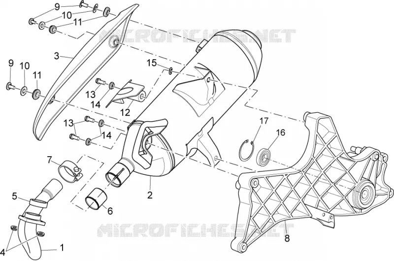 Exhaust unit Aprilia APRILIA-SCOOTER 125 SPORT-CITY 2012  Sport City Street 4T 4V E3