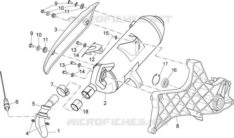 Exhaust unit Aprilia APRILIA-SCOOTER 300 SPORT-CITY 2012  Sport City Street 4T 4V E3