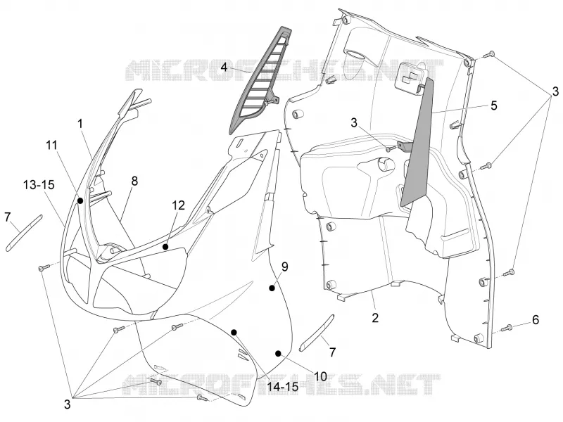 Front body - Internal shield Aprilia APRILIA-SCOOTER 300 SPORT-CITY 2012  Sport City Street 4T 4V E3