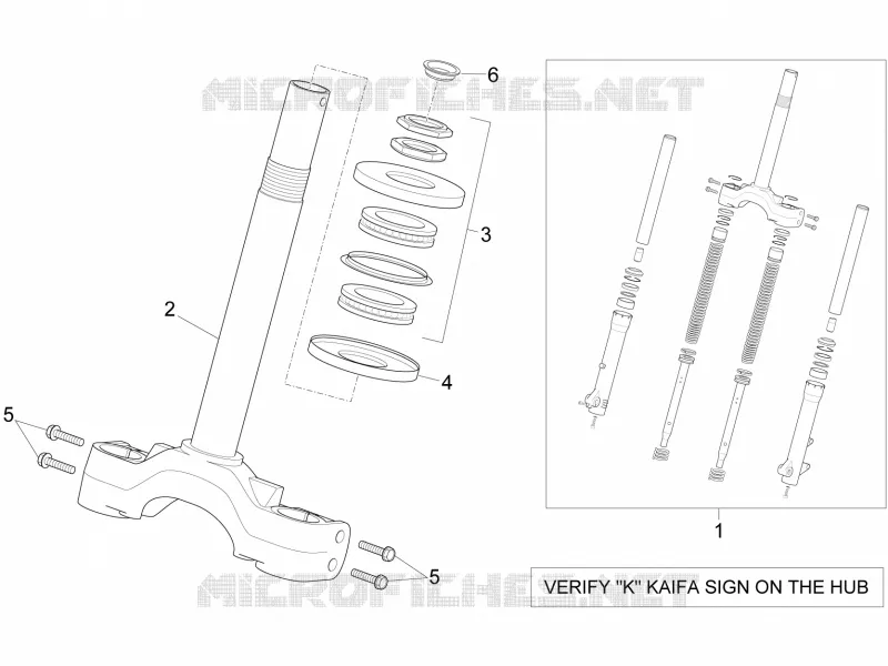 Front fork I Aprilia APRILIA-SCOOTER 300 SPORT-CITY 2012  Sport City Street 4T 4V E3