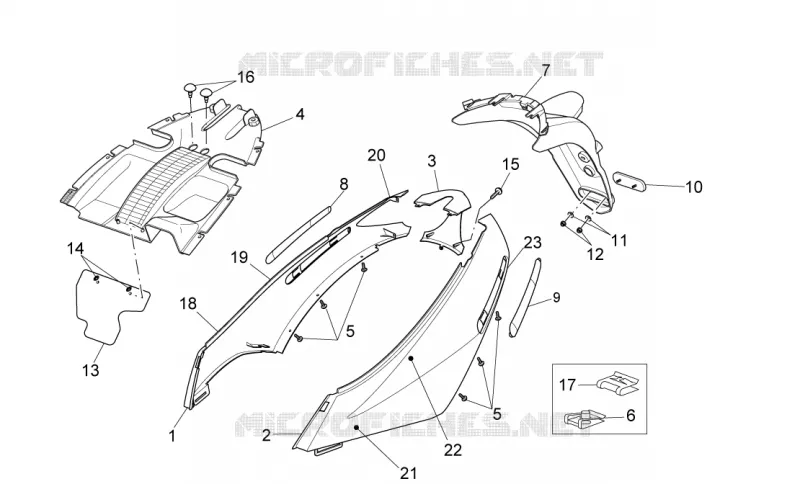 Rear body II Aprilia APRILIA-SCOOTER 300 SPORT-CITY 2012  Sport City Street 4T 4V E3