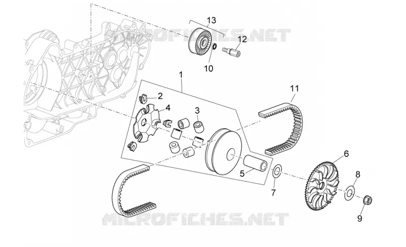 Variator assembly Aprilia APRILIA-SCOOTER 300 SPORT-CITY 2012  Sport City Street 4T 4V E3
