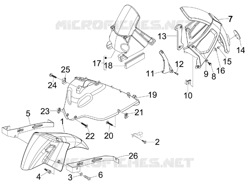 Wheel huosing - Mudguard Aprilia APRILIA-SCOOTER 300 SR 2013  SR MAX