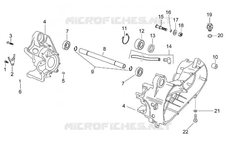 Central crank-case set Aprilia APRILIA-SCOOTER 50 SR 1997  SR AIR