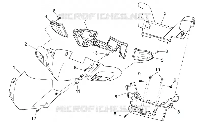 Front body I Aprilia APRILIA-SCOOTER 50 SR 2014  SR carb.
