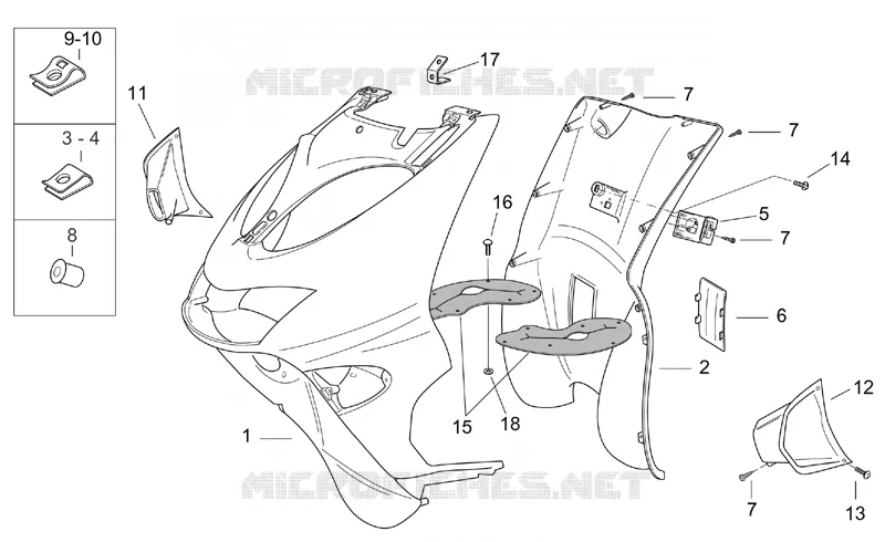 Front body III Aprilia APRILIA-SCOOTER 50 SR 2001  SR H2O (Ditech+Carb.)