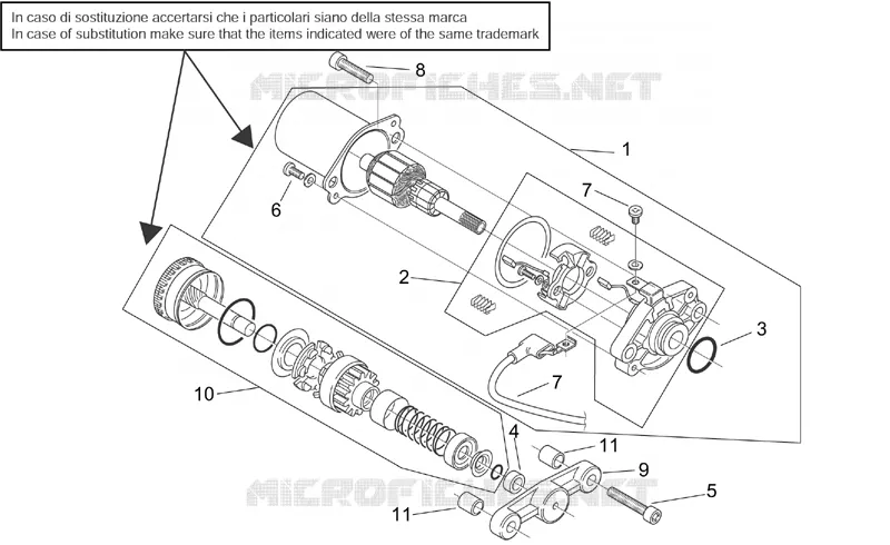 Starter motor Aprilia APRILIA-SCOOTER 50 SR 2001  SR H2O (Ditech+Carb.)
