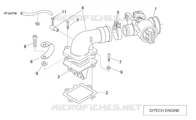 Throttle body (Ditech) Aprilia APRILIA-SCOOTER 50 SR 2001  SR H2O (Ditech+Carb.)