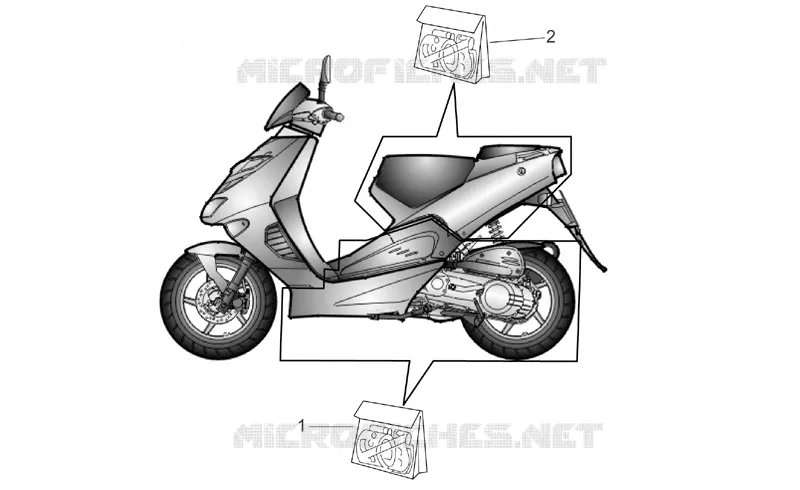 Central and rear body decal Aprilia APRILIA-SCOOTER 50 SR 2002  SR H2O (Ditech E2)