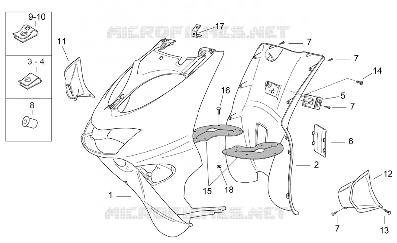 Front body III Aprilia APRILIA-SCOOTER 50 SR 2004  SR H2O (Ditech E2)