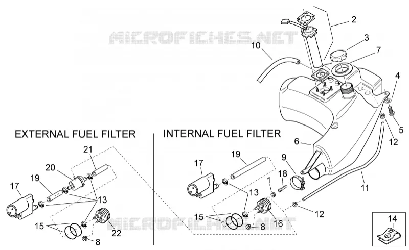 Fuel tank Aprilia APRILIA-SCOOTER 50 SR 2002  SR H2O (Ditech E2)