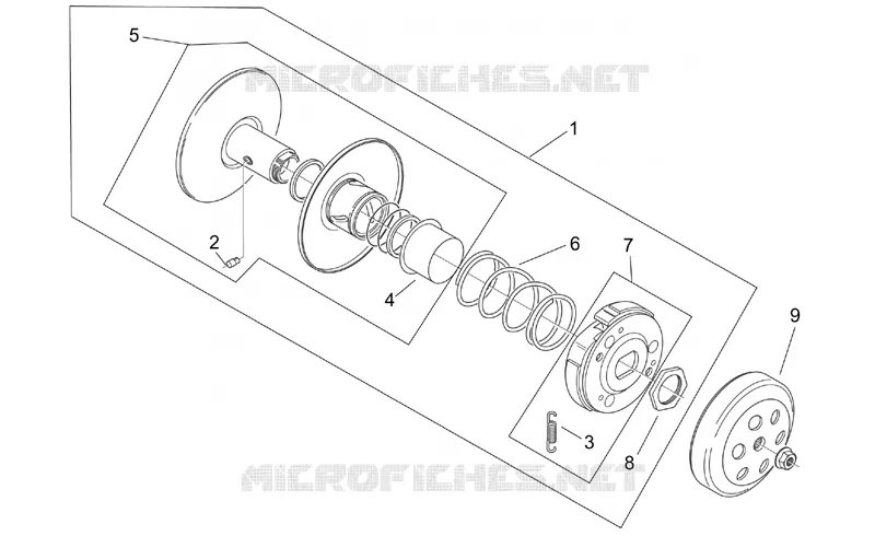 Hong Zengr clutch Aprilia APRILIA-SCOOTER 50 SR 2003  SR H2O (Ditech E2)
