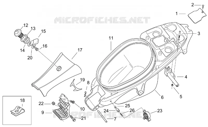 Rear body II Aprilia APRILIA-SCOOTER 50 SR 2004  SR H2O (Ditech E2)